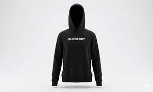 Burberry Logo Cotton Hoodie in Black